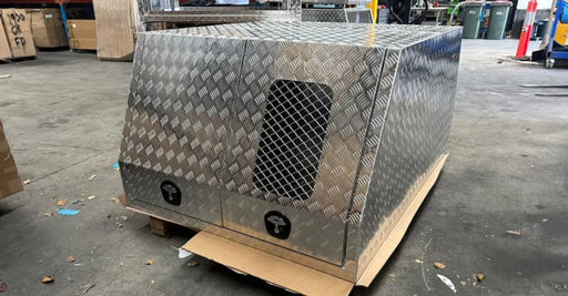 1400 x 1820 x 895mm Dog Box - Checker Plate (POWDERCOATING AVAILABLE) by Eureka Canopies in Melbourne