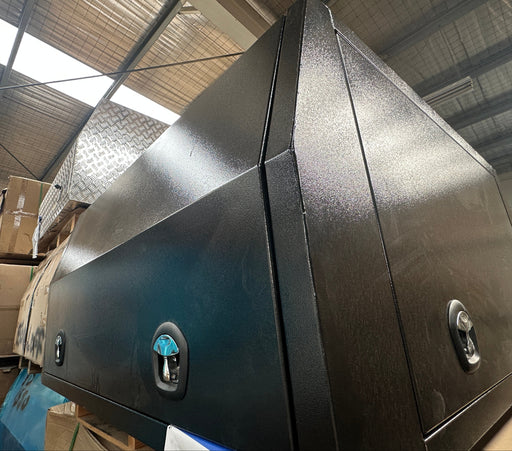 1550 x 1800 x 860mm 3 Door - Flat Plate Black o/s by Eureka Canopies in Melbourne