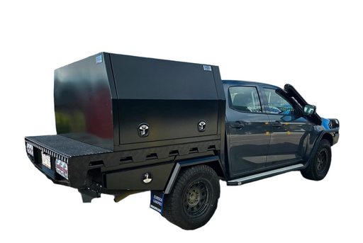 E5 - 4x4 Premium Tray + 1500mm Canopy (Roof Rack, Jerry Can, Tyre Holder, Ladder, Undertrays) by Eureka Canopies in Melbourne
