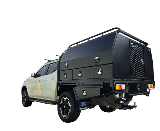 E7 - Tradie Tray + x2 - 1750mm Toolboxes (Roof Rack, Gate, Undertrays) by Eureka Canopies in Melbourne