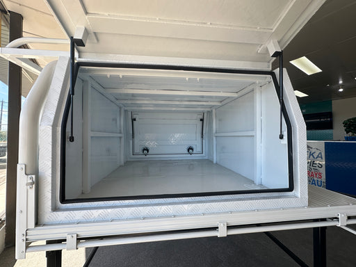 1400 x 1800 x 860mm Canopy + 1800mm Roof Rack - Checker Plate White by Eureka Canopies in Melbourne