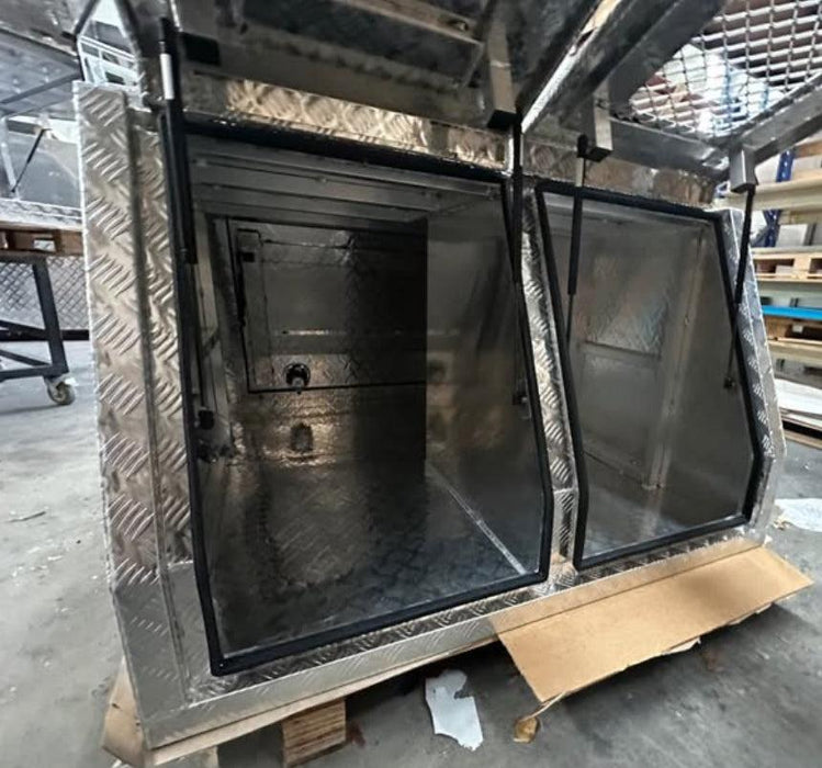 1400 x 1820 x 895mm Dog Box - Checker Plate (POWDERCOATING AVAILABLE) by Eureka Canopies in Melbourne