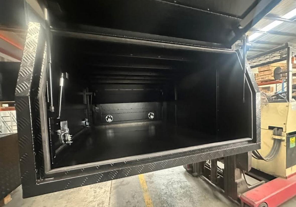 1550 x 1800 x 860mm 3 Door - Checker Plate Black o/s by Eureka Canopies in Melbourne