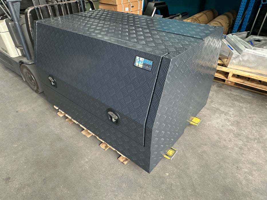 1500 x 550 x 860mm Checker Plate Half Door Toolbox Charcoal