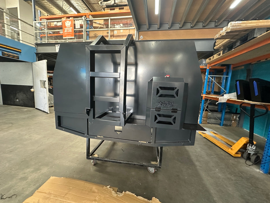4x4 Tray + 1800mm Canopy + Trundle Draw, Undertrays, Ladder Jerry Can (Charcoal)