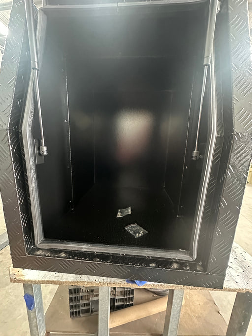 680 x 1800 x 860mm Dog Box Checker Plate Black o/s by Eureka Canopies in Melbourne