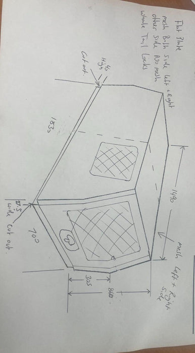 700 x 1830 x 860mm Dog Box - Flat Plate Black by Eureka Canopies in Melbourne