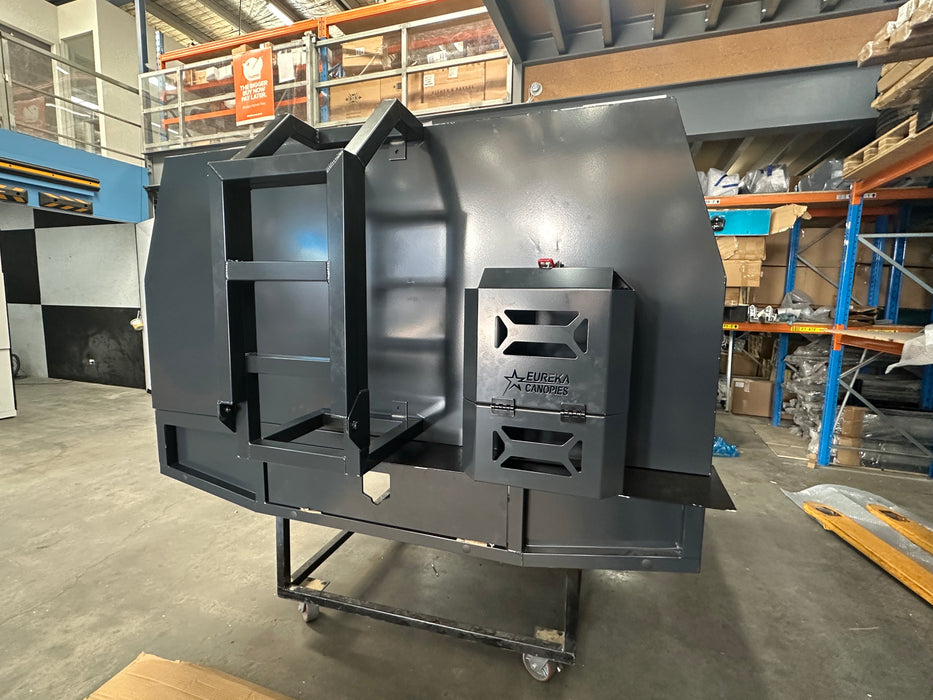 4x4 Tray + 1800mm Canopy + Trundle Draw, Undertrays, Ladder Jerry Can (Charcoal)