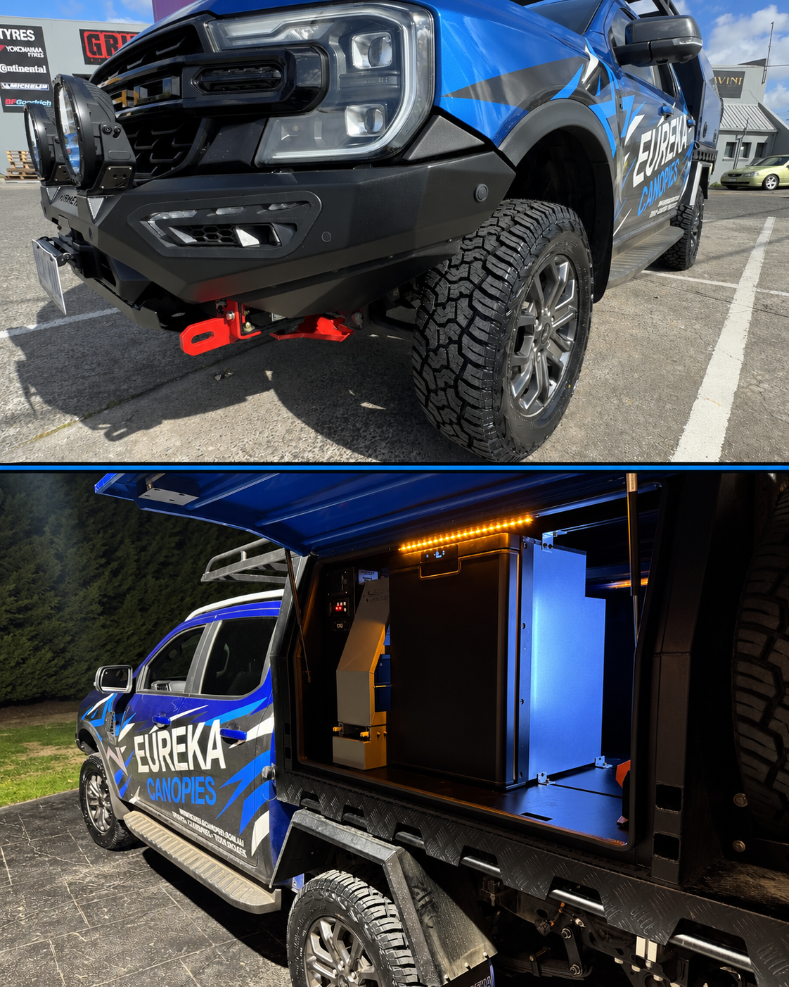 Tyres fitted and fridge installed