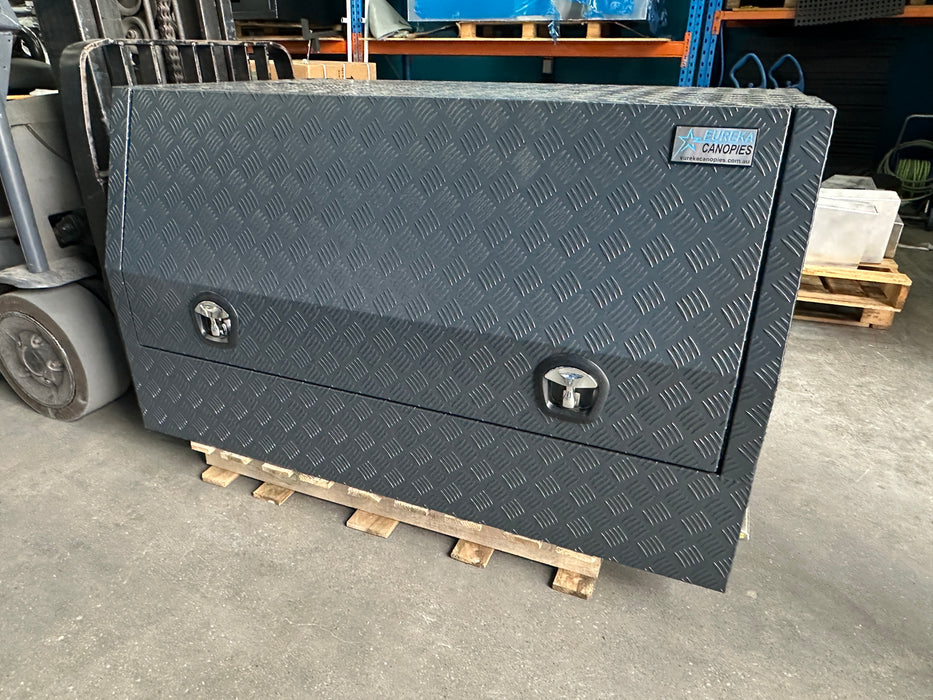 1500 x 550 x 860mm Checker Plate Half Door Toolbox Charcoal