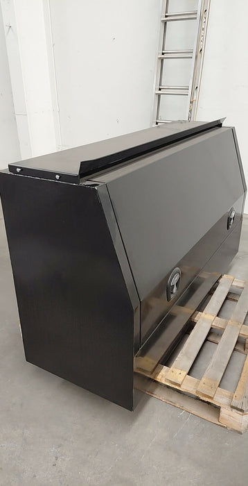 1600 x 500 x 860mm Flat Plate Half Door Toolbox with shelf - Black