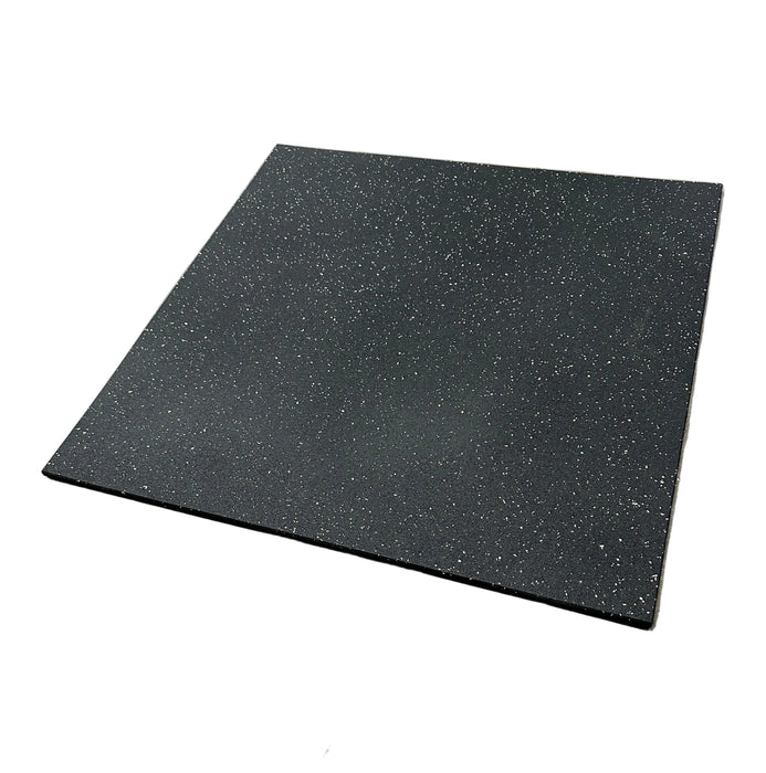 Rubber Mat 1000 x 1000 x 15mm Thick Gym Mat (Black with White Flakes)
