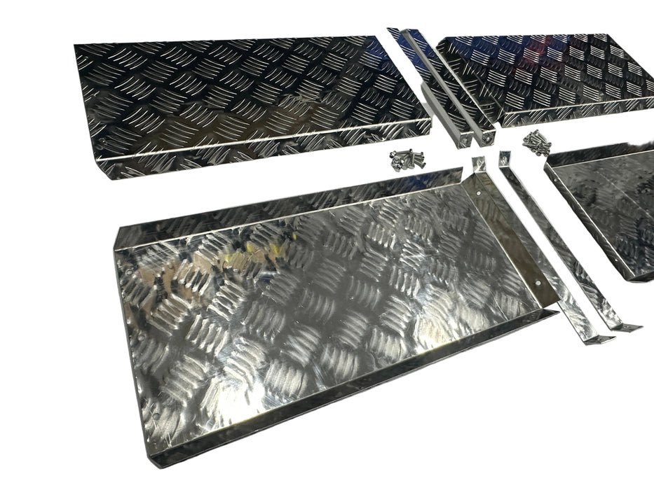 Wheel / Mud Guard (Set of 4) Checker Aluminium For Ute Tray