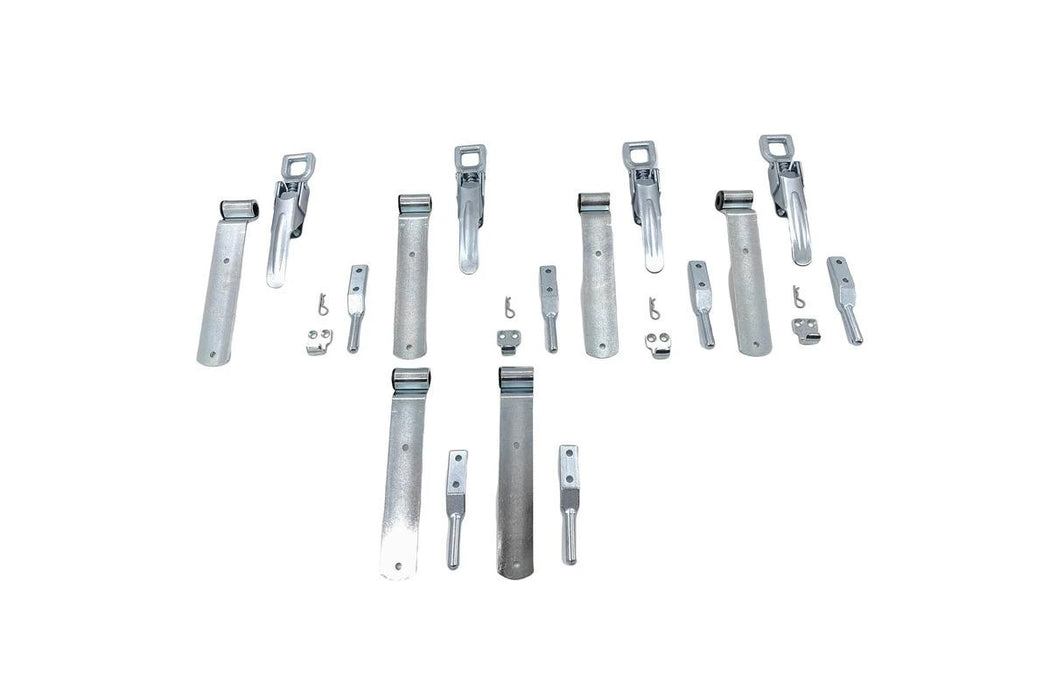 Ute Tray Sides Full Set - x6 240mm Strap Hinges + x4 Latch