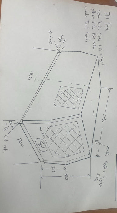 700 x 1830 x 860mm Dog Box - Flat Plate Black