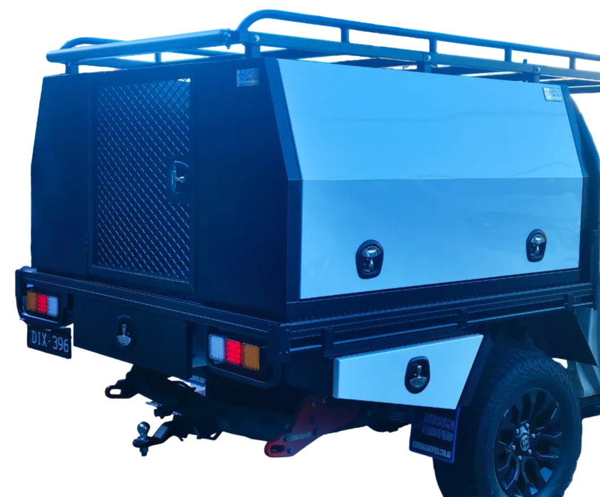 E7 - Tradie Tray + x2 - 1750mm Toolboxes + Roof Rack, Gate, Undertrays